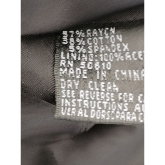 Anne Klein Collection Belted Safari Blazer Black Rayn Cotton Jacket Women 8 NWOT - Picture 15 of 16